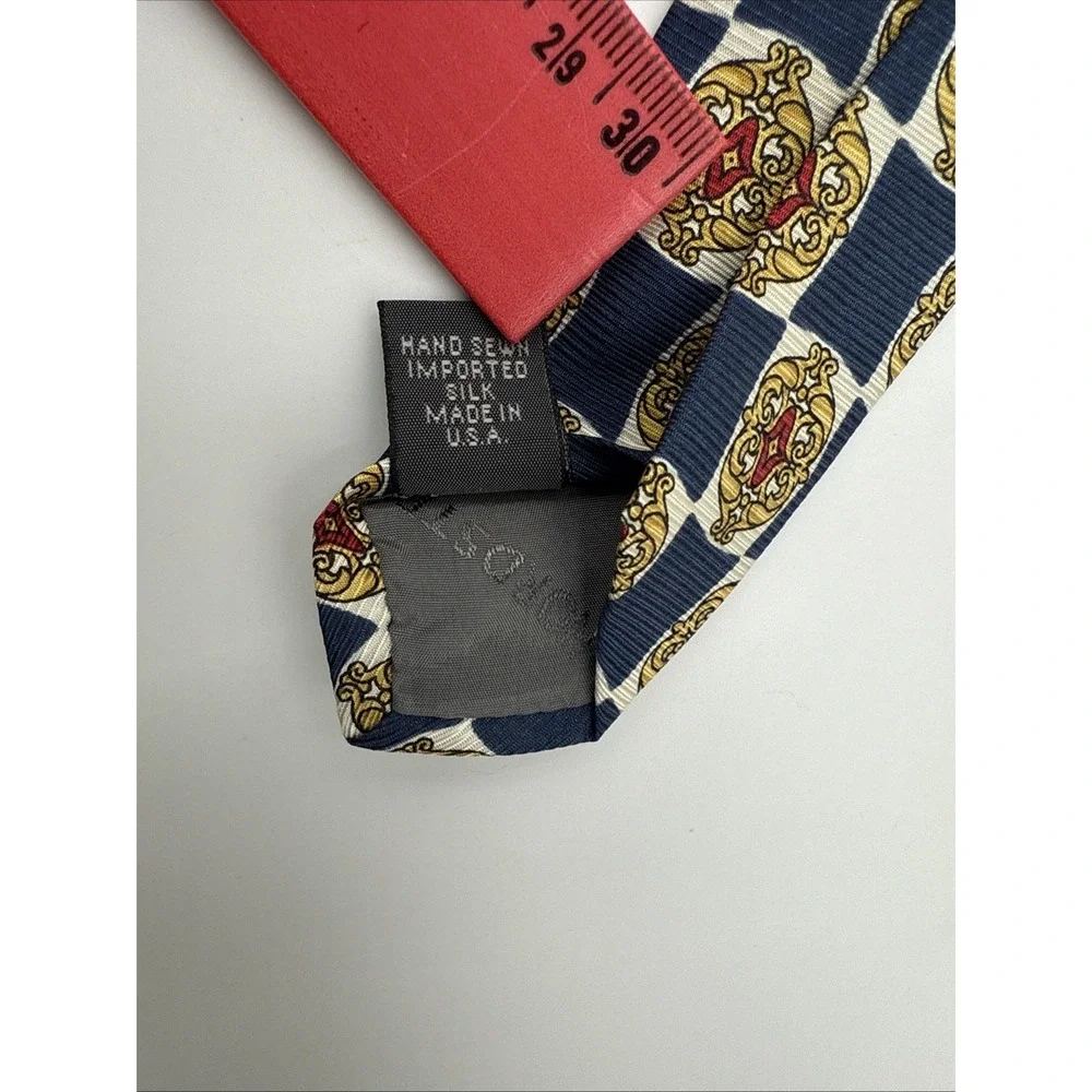 Robert Talbott Best Of Class Nordstrom Tie Blue Gold Heraldic Medalion USA 58